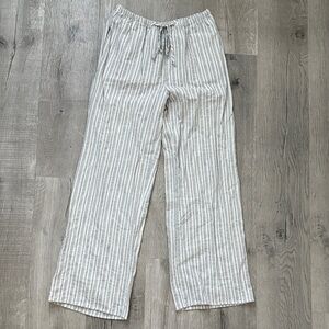 Sienna Sky Gray Striped Straight Leg Pants